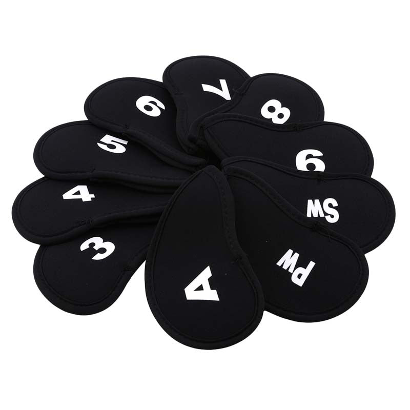 Solid Color 10 Piece Set of Golf Club Headcovers