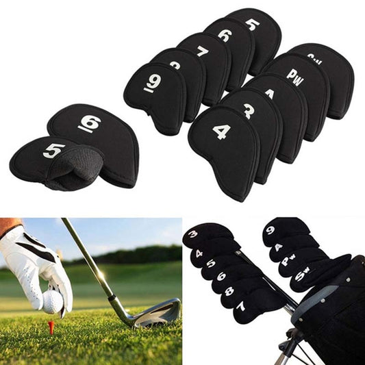 Solid Color 10 Piece Set of Golf Club Headcovers